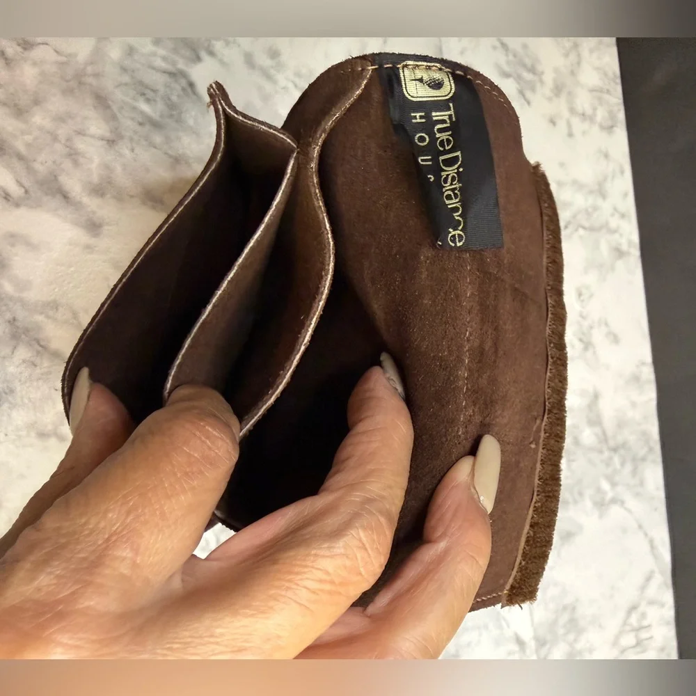 VTG 1985 -2002 Houston Open TPC The Woodlands Brown Suede Valuable Golf Pouch
